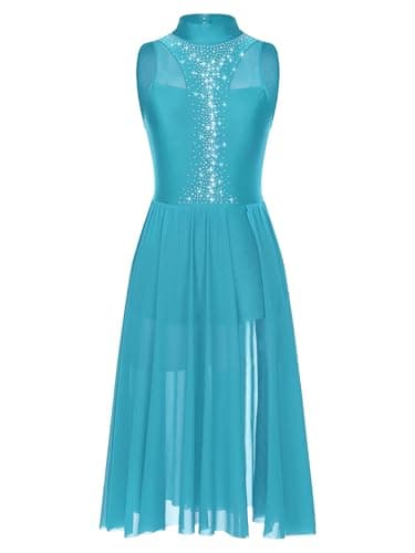Women's Lyrical Dance Costume Mesh Flowy Dress