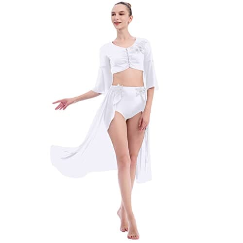 Women's Lyrical Dance Outfit: Chiffon Flowy Skirted Leotard