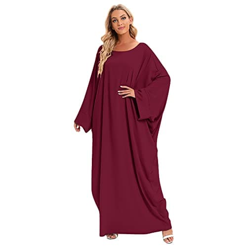 IWEMEK Women's Muslim One-Piece Ramadan Abaya Dress