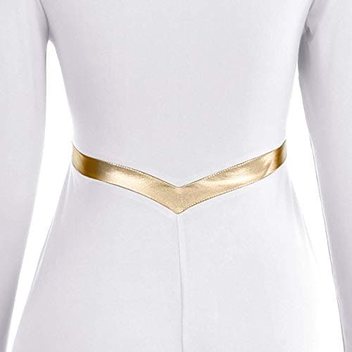 IDOPIP Women Metallic Cross Praise Dance Long Sleeve Dress