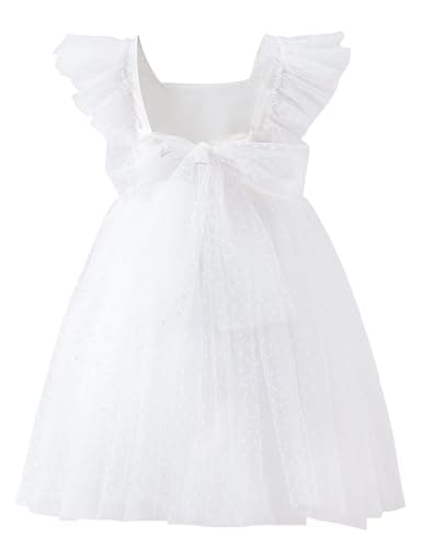 Tutu.kk Vintage Ruffled Sleeve A-Line Tulle Dress for Girl's Weddings & Birthdays