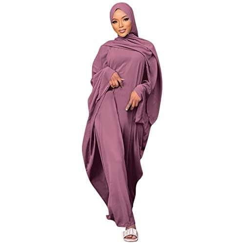 OBEEII Women's Islamic Abaya Dress with Hijab - Full Cover Maxi Robe