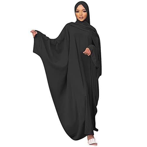 OBEEII Women's Islamic Abaya Dress with Hijab - Full Cover Maxi Robe