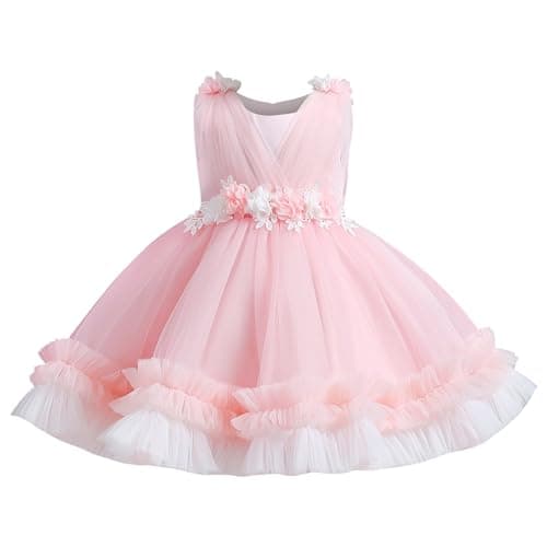 OBEEII Baby Girls Flower Tulle Tutu Dress for Formal Events