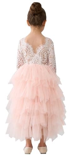 2Bunnies Girl Peony Lace Back Tiered Tutu Party Dress