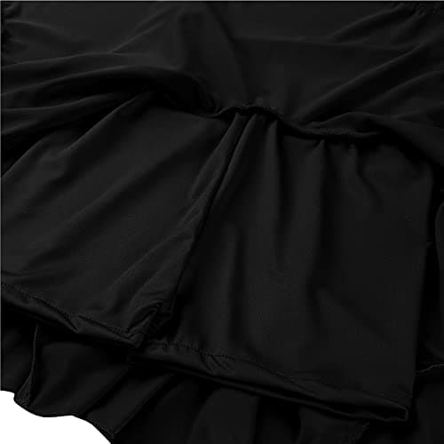 Z&X Women's Latin Dance Skirt with Ruffle Pleats - Mini Short for Ballroom, Salsa, Tango