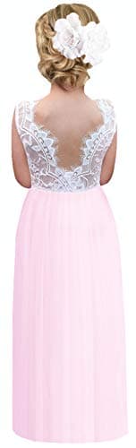 2Bunnies Girl's Rose Lace Back A-Line Tutu Party Dress