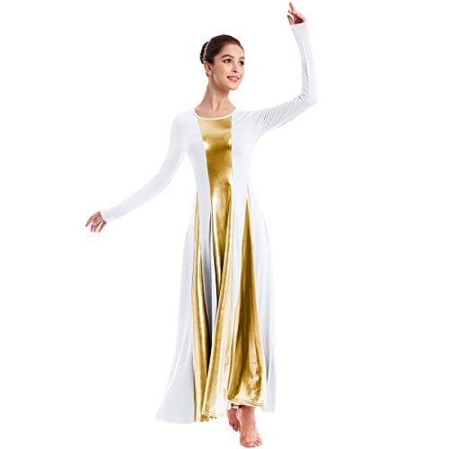 IBAKOM Women's Liturgical Praise Dance Dress Loose Fit Long Sleeve