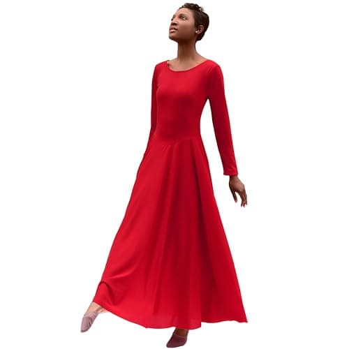 EUROTARD Women's Long Sleeve Worship Liturgical Dance Dress