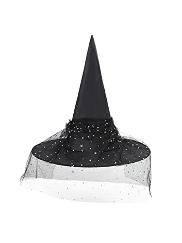 Century Star Kids Witch Hat - Halloween Lace Hat for Girls Youth Teens Cosplay