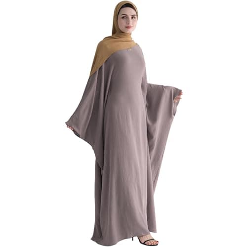 Muslim Abaya Dress for Women | Arabian Prayer Robe with Batwing Maxi Kaftan