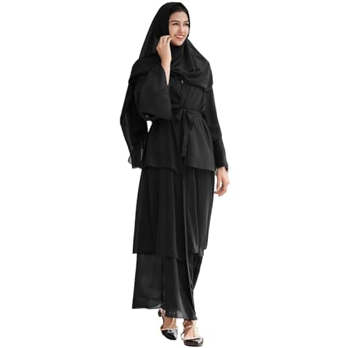 ODASDO Chiffon Abaya Dress for Muslim Women