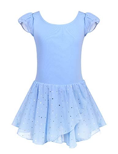 Girls Ballet Dance Dress with Ruffle Sleeves