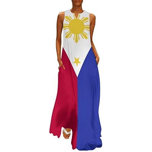 TAIZIYEAH Casual Mexican Flag V-Neck Shift Dress for Women Summer