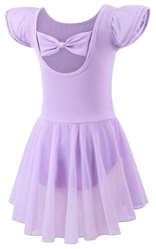 Mecceos Girls' Ballet Leotards - Short/Long Sleeve Skirts