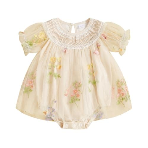 MA&BABY Embroidered Flower Tutu Dress for Baby Girls Party & Holiday