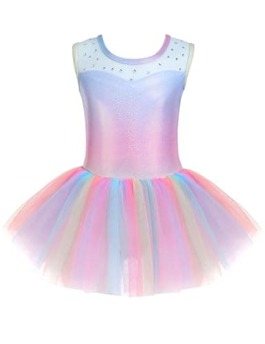 Zaclotre Sparkly Ballet Leotard Tutu Dance Costume for Girls