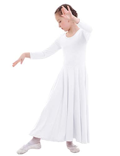 ZX Girls Long Sleeve Praise Dance Dress Liturgical Worship Costume