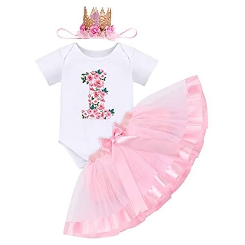 ODASDO Baby Girl's First Birthday 3-Piece Outfit