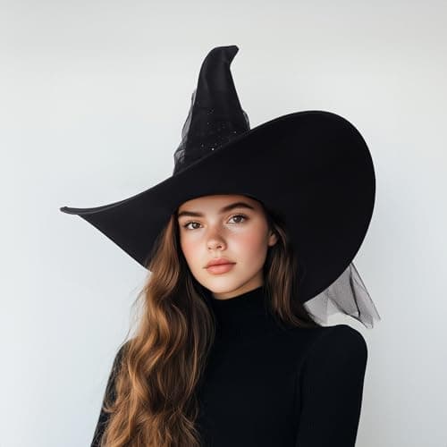 HOMELEX Halloween Witch Hat for Adults with Large Heads