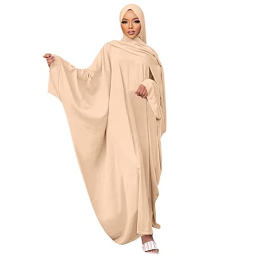 Abayas for Muslim Women - One-Piece Long Sleeve Islamic Prayer Dress