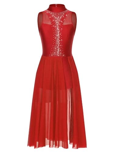 Women's Lyrical Dance Costume Mesh Flowy Dress