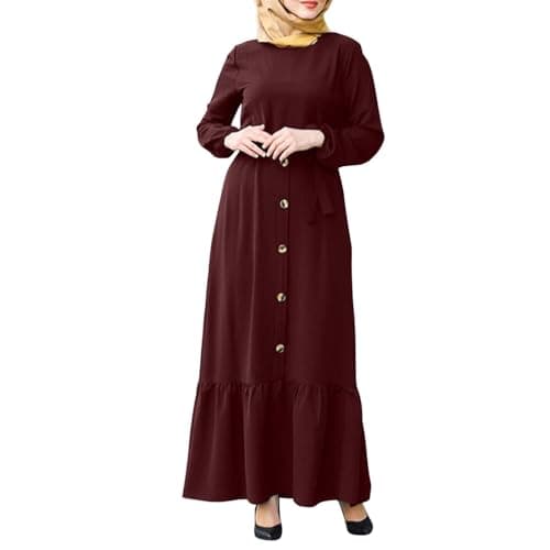 KUIOLYPOER Women's Pakistani Kaftan Abaya, Muslim Dress for Prayer and Dubai Outfits