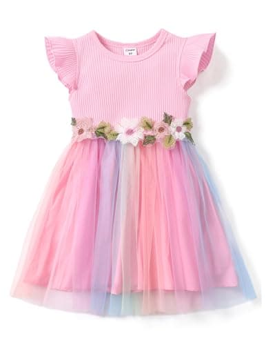 PATPAT Girl's Tulle Tutu Party Dress Formal Flower Princess