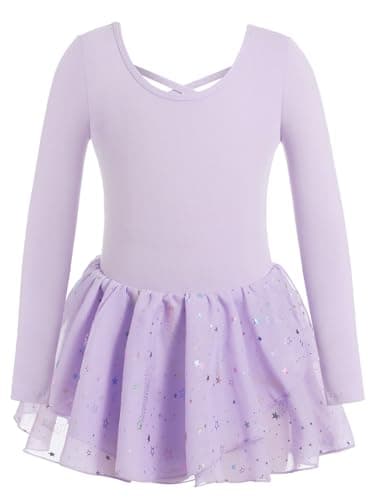 Phineein Girls' Sparkle Ballet Leotard with Skirt