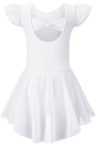 Mecceos Girls' Ballet Leotards - Short/Long Sleeve Skirts