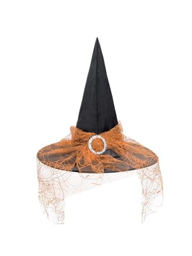 Century Star Kids Witch Hat - Halloween Lace Hat for Girls Youth Teens Cosplay