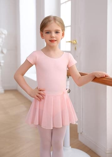 MdnMd Ballet Leotards with Skirt for Toddler Girls