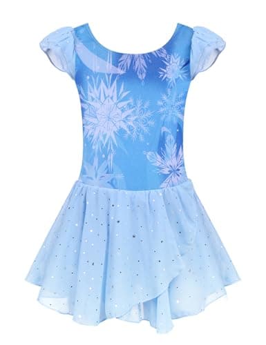 Girls Ballet Dance Dress with Ruffle Sleeves