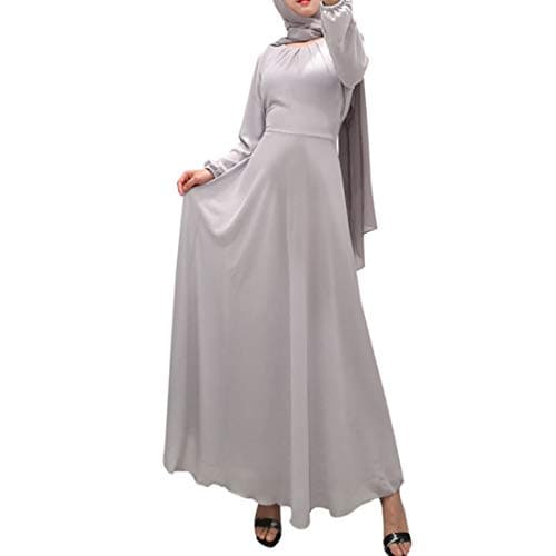BooW Women's Chiffon Flowy Maxi Abaya Dress
