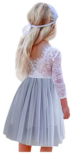 2Bunnies Girl's Rose Lace Back A-Line Tutu Party Dress