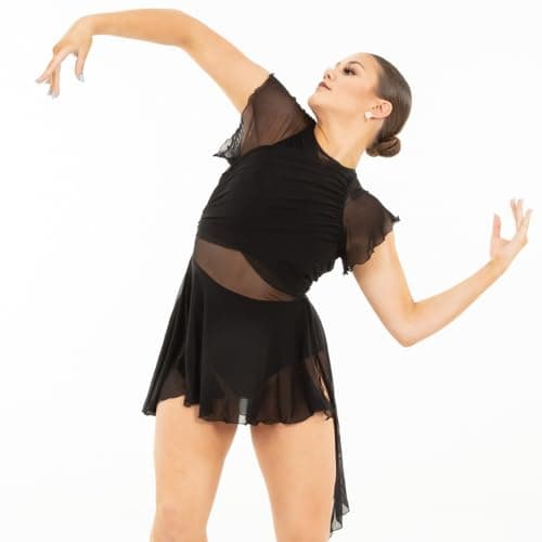 Alexandra Collection Flurry Sleeve Skirted Leotard Dance Costume