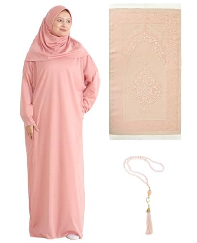 Prien Women's Hijab Rug Tasbih Islamic Prayer Dress for Eid Ramadan