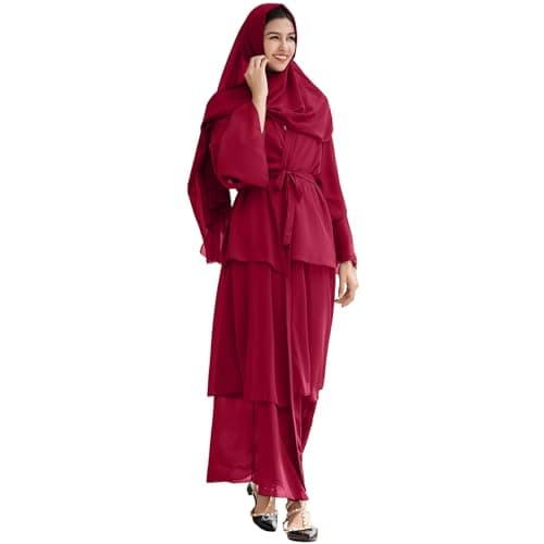 ODASDO Chiffon Abaya Dress for Muslim Women