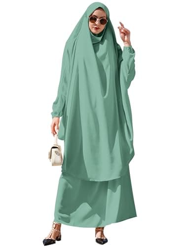 IWEMEK Muslim Women's Chiffon Abaya Dress Set