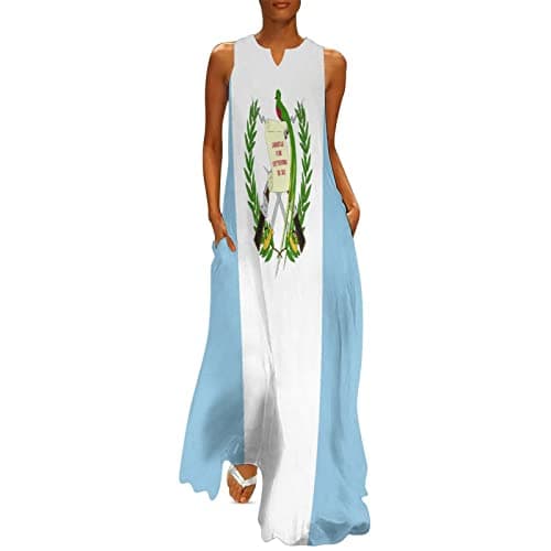 TAIZIYEAH Casual Mexican Flag V-Neck Shift Dress for Women Summer