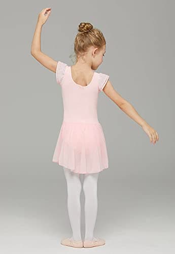 MdnMd Ballet Leotard with Skirt for Toddler Girls