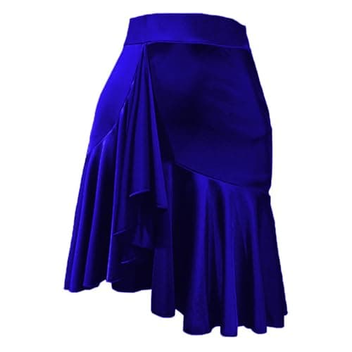 ZYMOZYM Women Black Asymmetrical Lotus Dance Skirt with Underwear
