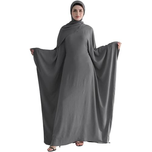 Muslim Abaya Dress for Women | Arabian Prayer Robe with Batwing Maxi Kaftan