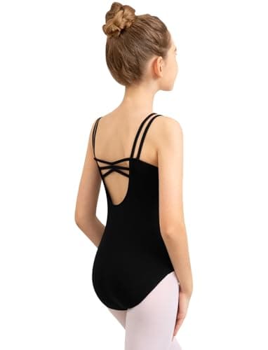 DANSHOW Girls' Pinch V-Neck Ballet Dance Leotard