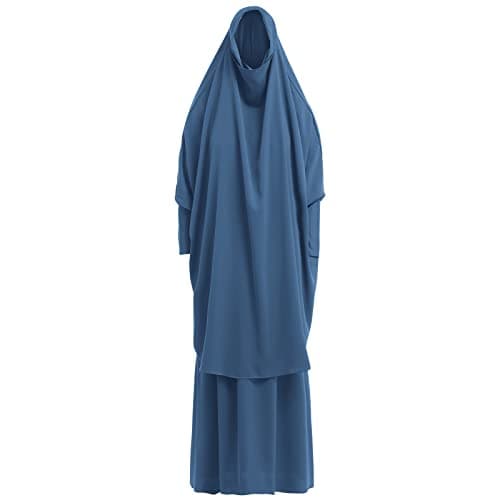 Women's Muslim IWEMEK Chiffon Abaya Burqa Dress with Hijab Set