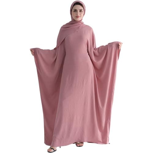Muslim Abaya Dress for Women | Arabian Prayer Robe with Batwing Maxi Kaftan