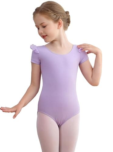 MdnMd Girls' Dance Leotard - Sleeveless Tank Mesh Cross Front