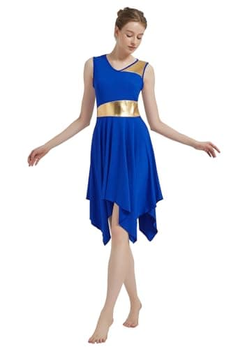 ZYACTU Women's V-Neck Liturgical Dance Dress for Praise and Worship