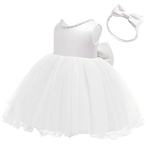 Baby Girls Ruffle Lace Backless Dress with Headwear