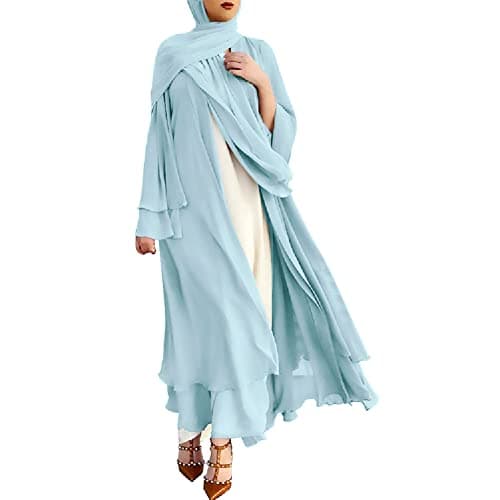 OBEEII Women Muslim Chiffon Maxi Dress